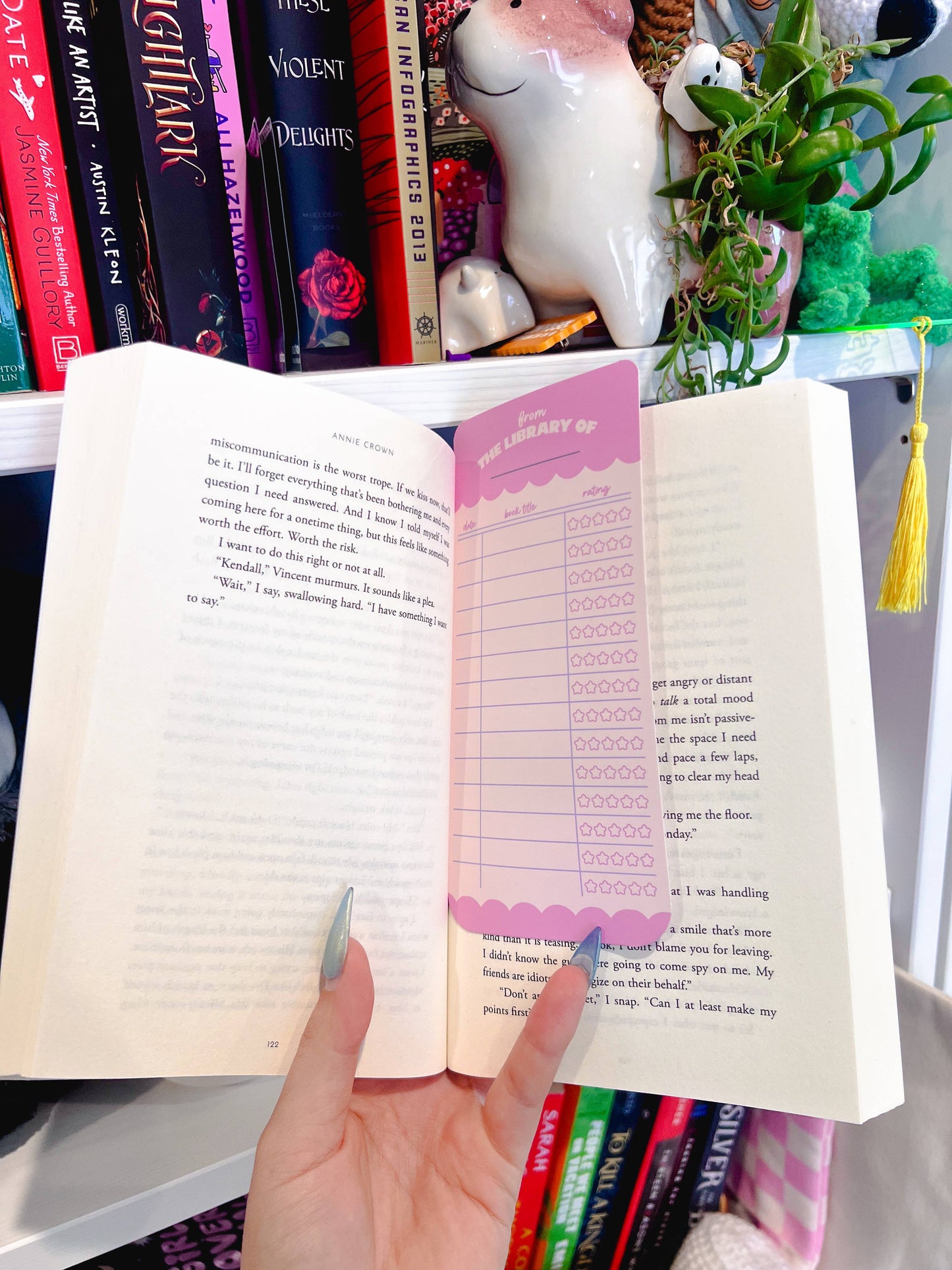 Book Rating Paper Bookmark: Pink