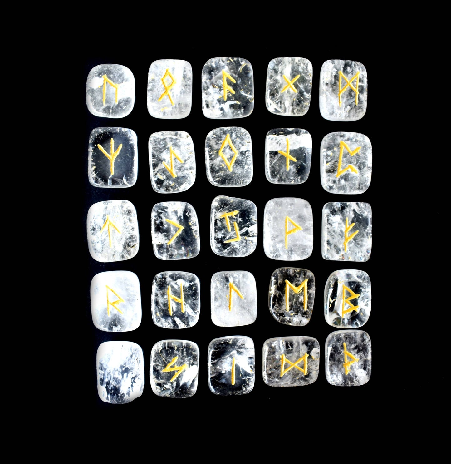 Futhark Rune Set| Clear Quartz | Rune Stones| Runic Crystals: Runes (SET 1)