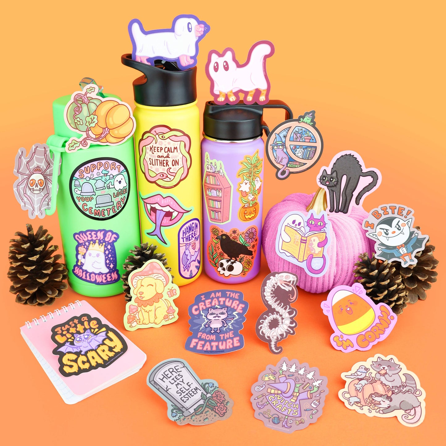 Trash Animal Pumpkin Feast, Halloween, Cute, Vinyl Sticker