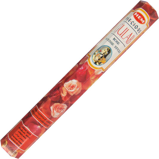 Hem Hexagonal Pack Incense 20 Gr Rose (Pack of 6)