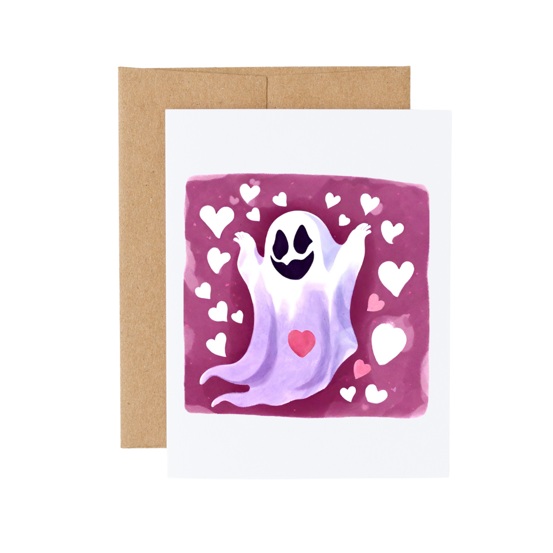 Cute Ghost Love Valentine’s Day Notecard Box Set : White