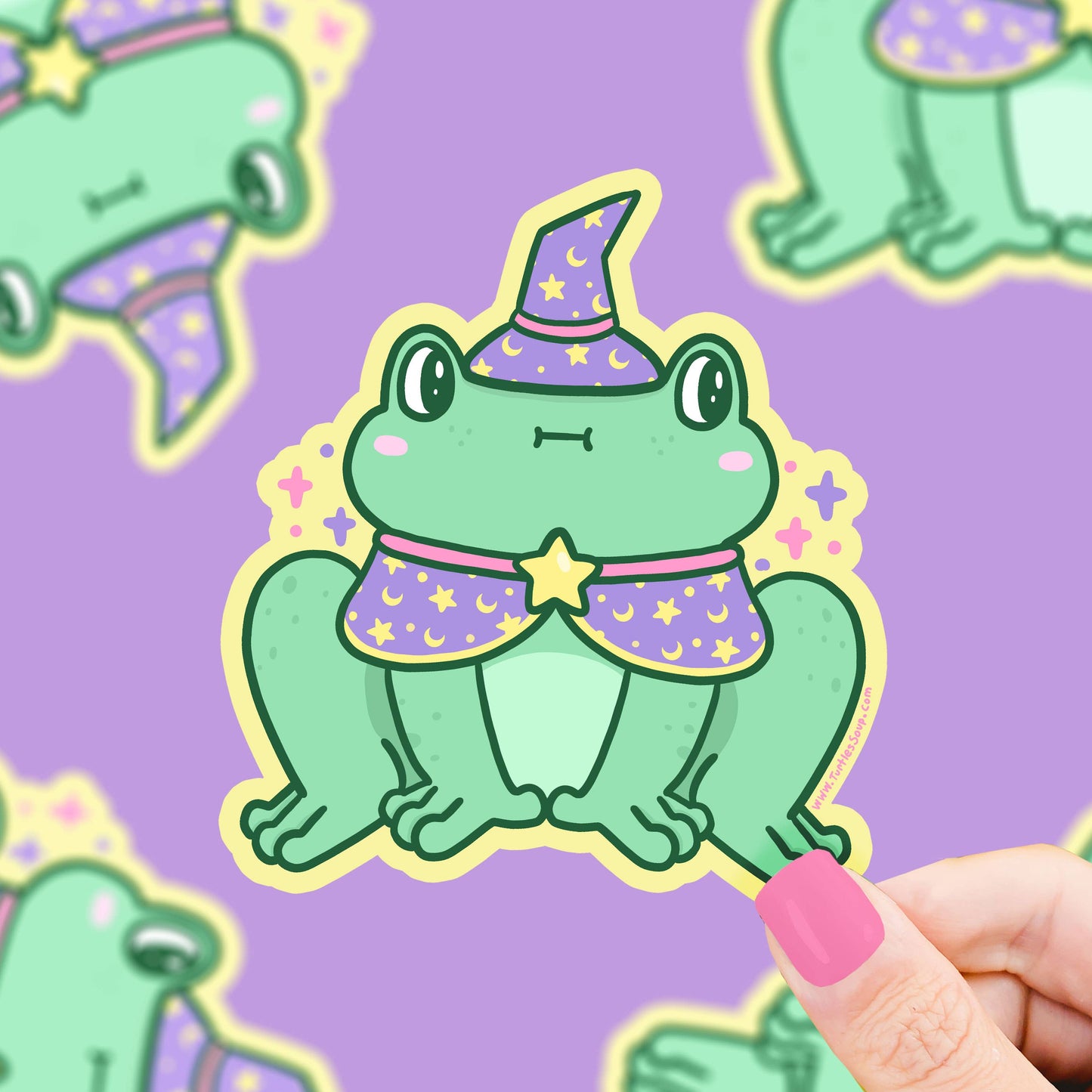 Witchy Magical Wizard Frog Halloween Vinyl Sticker