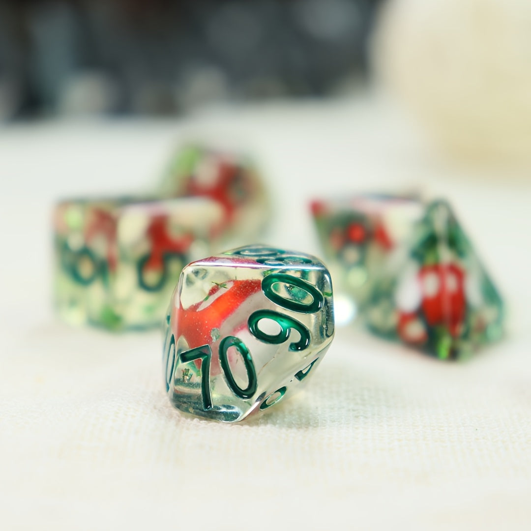 7pcs Cute Mushroom Resin Dice Set for RPGs