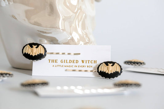 Bat Cameo Bobby Pin Bundle of 2: Halloween Chic: Both / One of Each