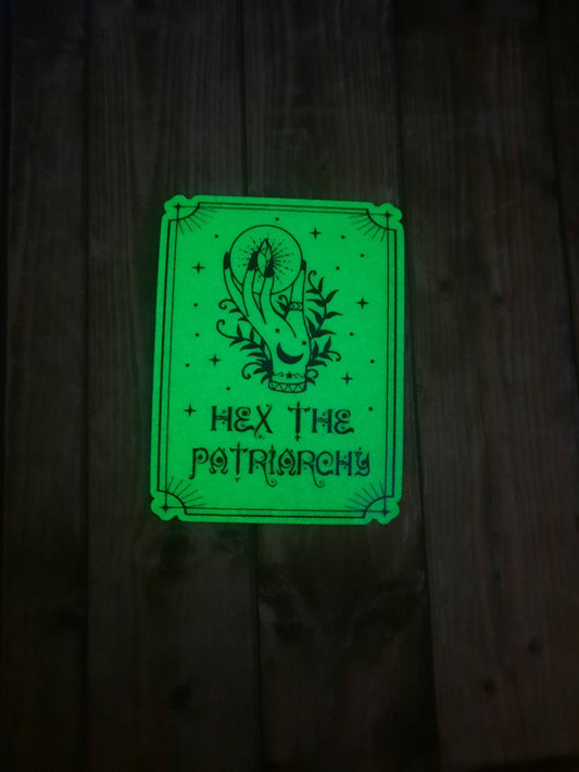 Hex The Patriarchy Sticker, Glow In The Dark Sticker: Lavender