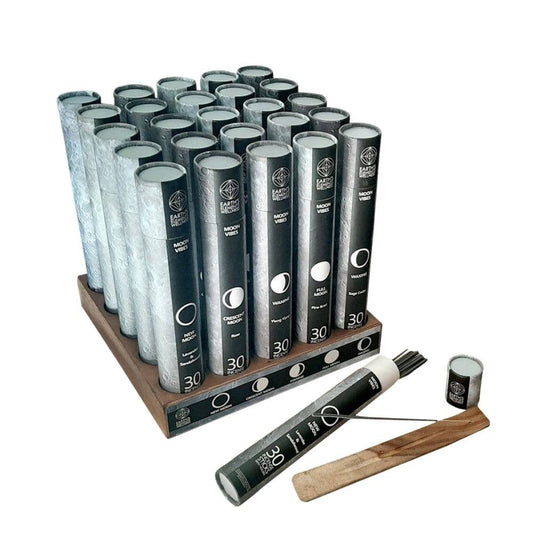 Set of 25 EE Moon Vibes Incense Sticks with Wooden Display