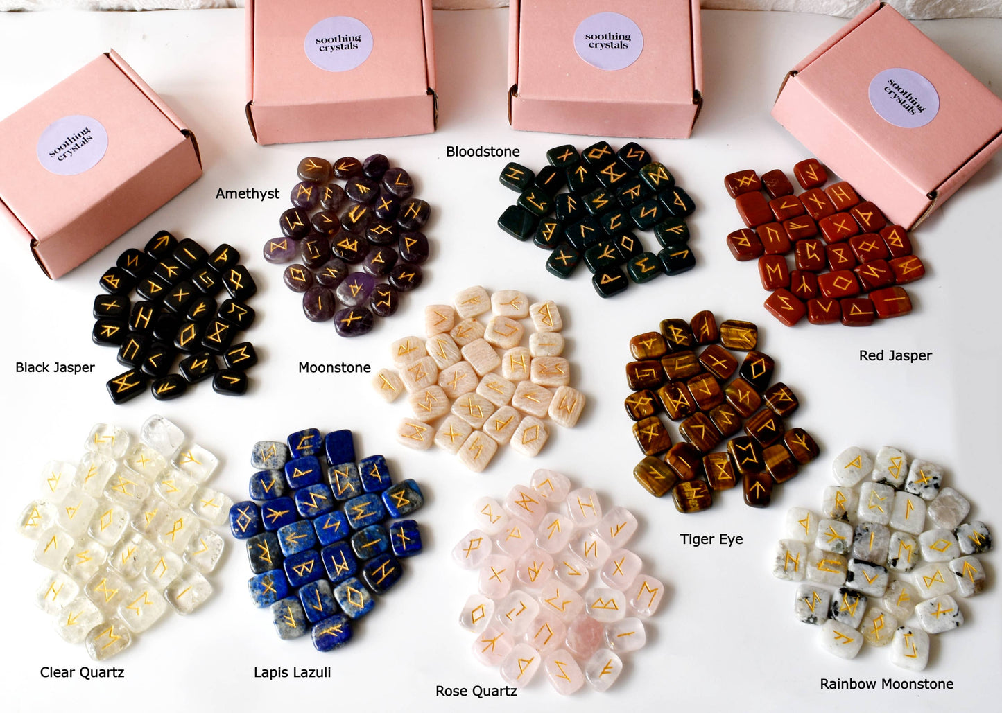 Futhark Rune Set| Clear Quartz | Rune Stones| Runic Crystals: Runes (SET 1)