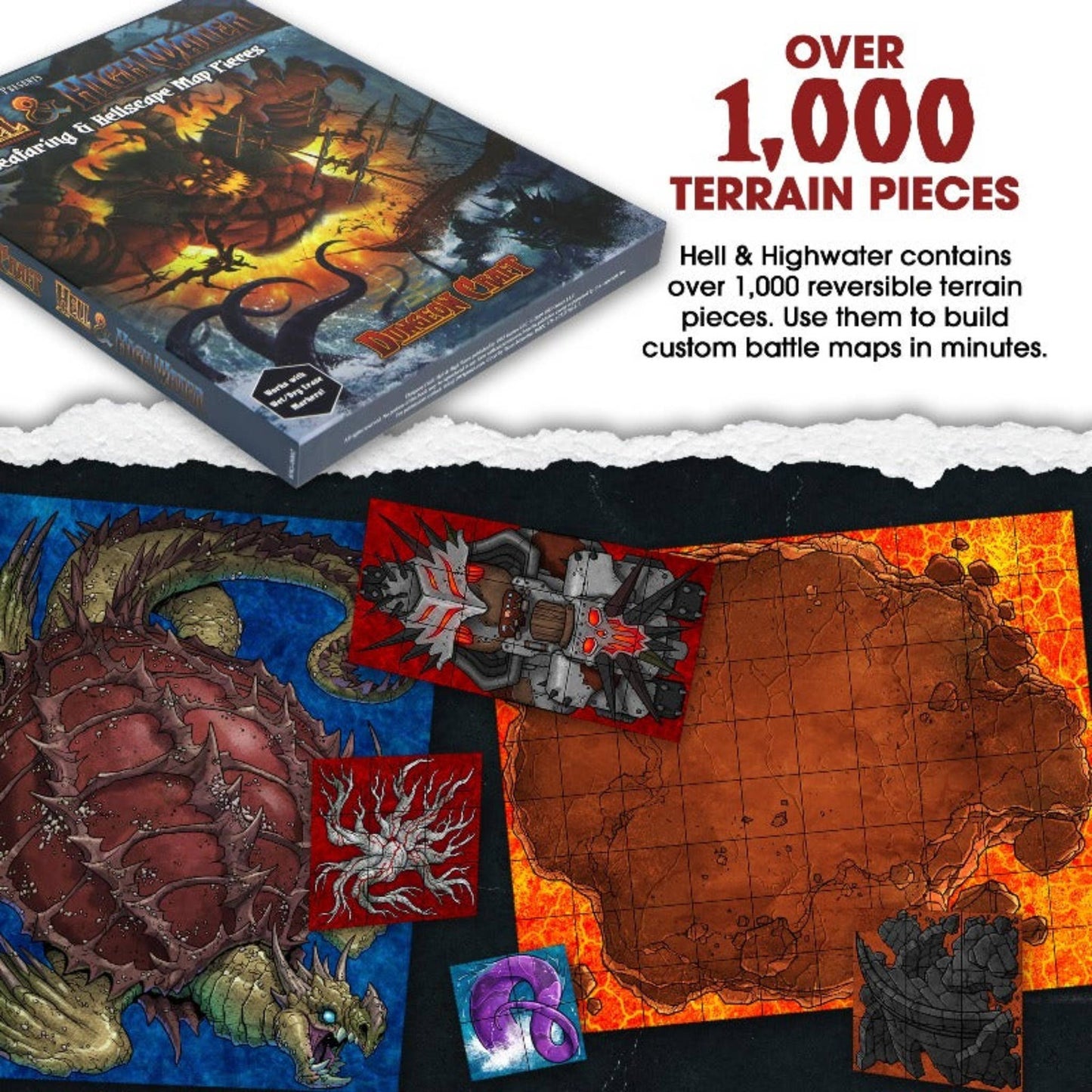 Dungeon Craft – Hell & High Water Book 2D Terrain for DnD
