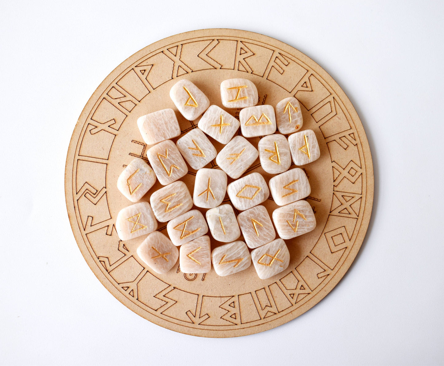 Futhark Rune Set | Moonstone | Rune Stones | Runic Crystals: Runes (SET 1)