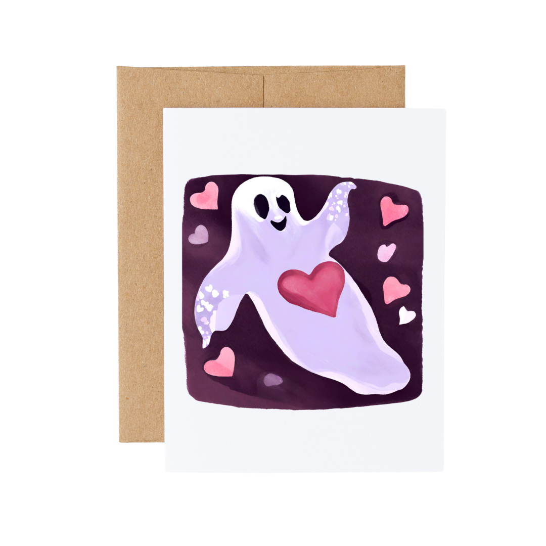 Cute Ghost Love Valentine’s Day Notecard Box Set : White