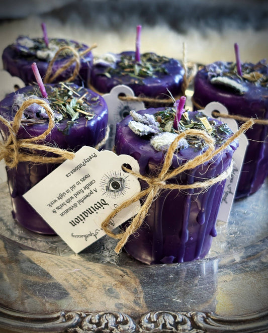 DIVINATION Ritual Herbal Votive Candle