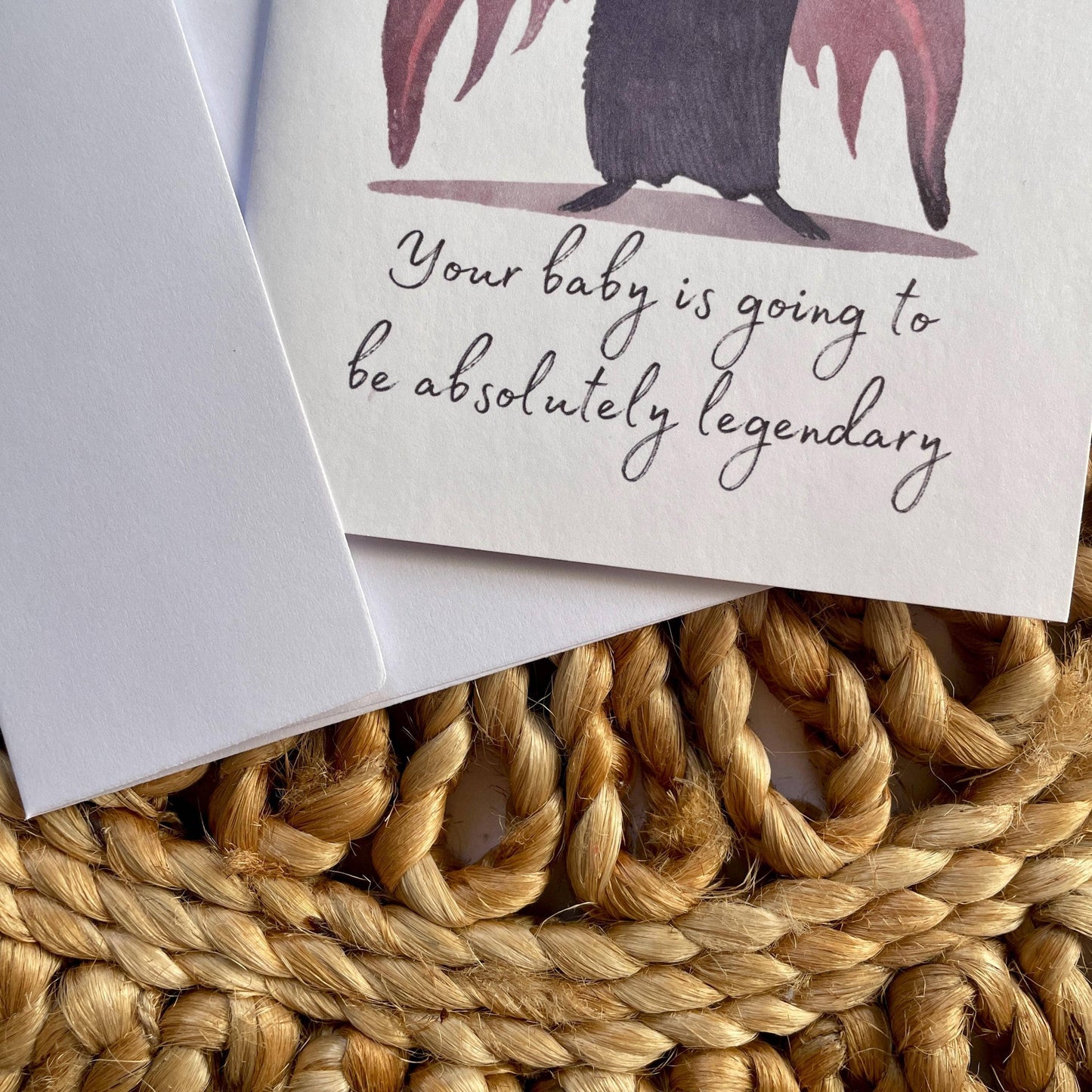  Mothman Baby Shower Pregnancy Congratulations Card: Brown Kraft Paper