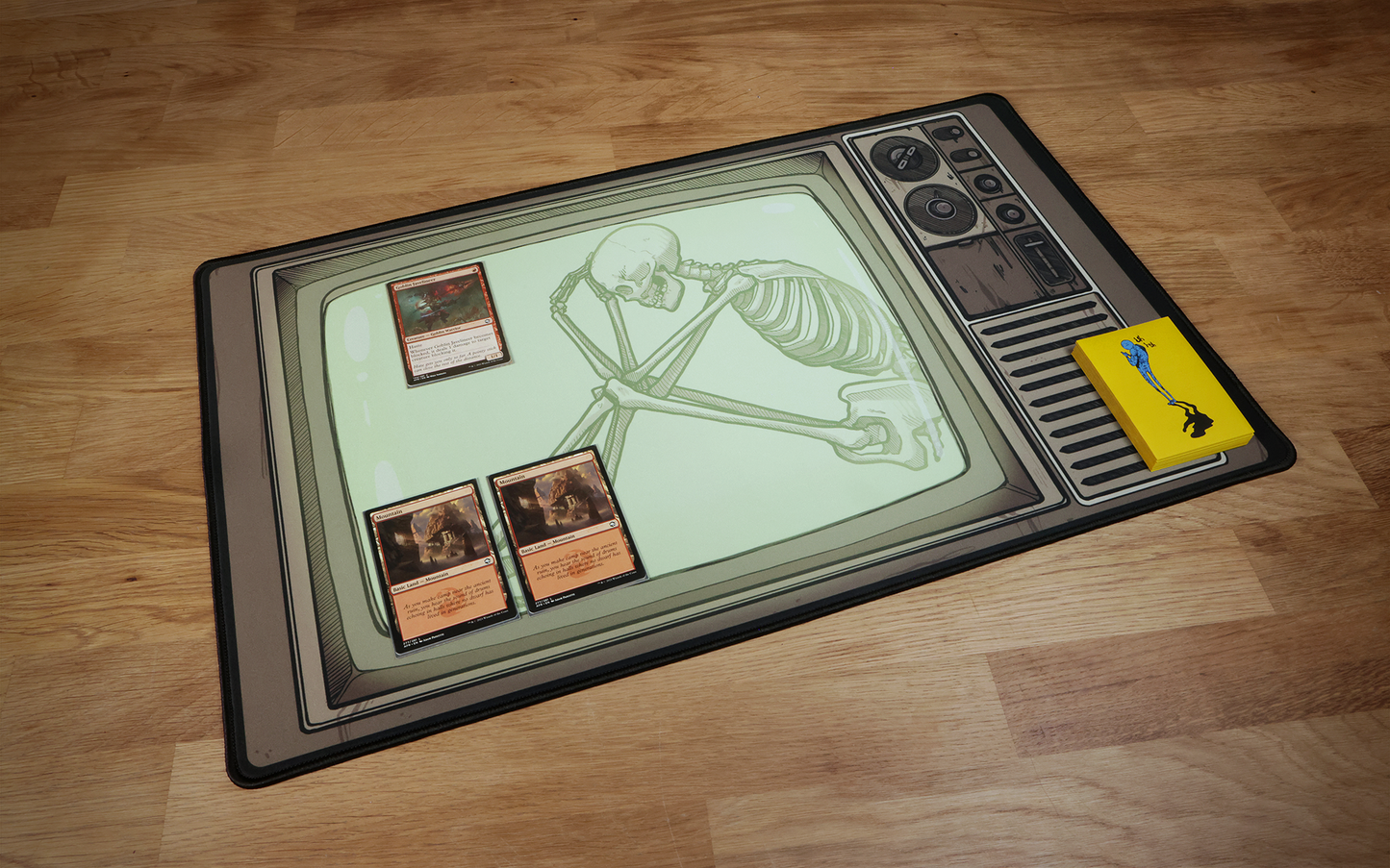 1985 Games Skelly Telly Themed Playmat for RPG and TTRPG