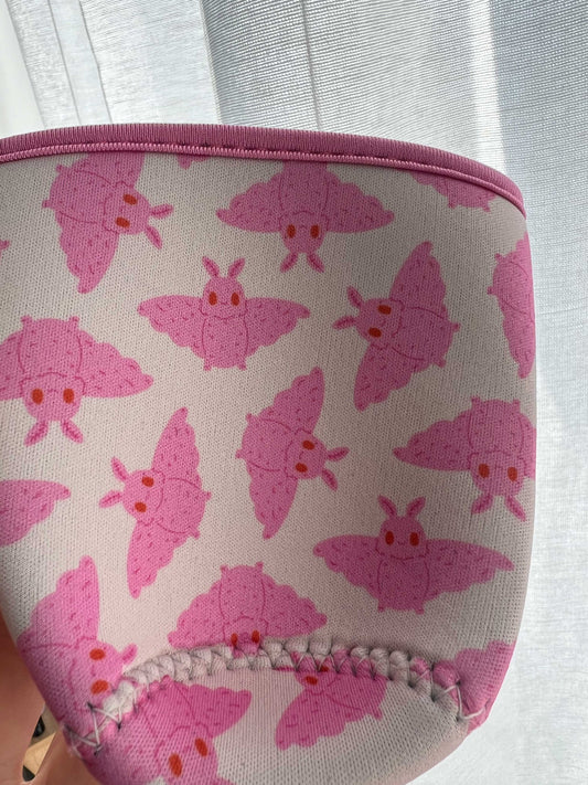 Mothman Coffee Sleeve: Venti/ 22 oz Beverage / Pink Mothman
