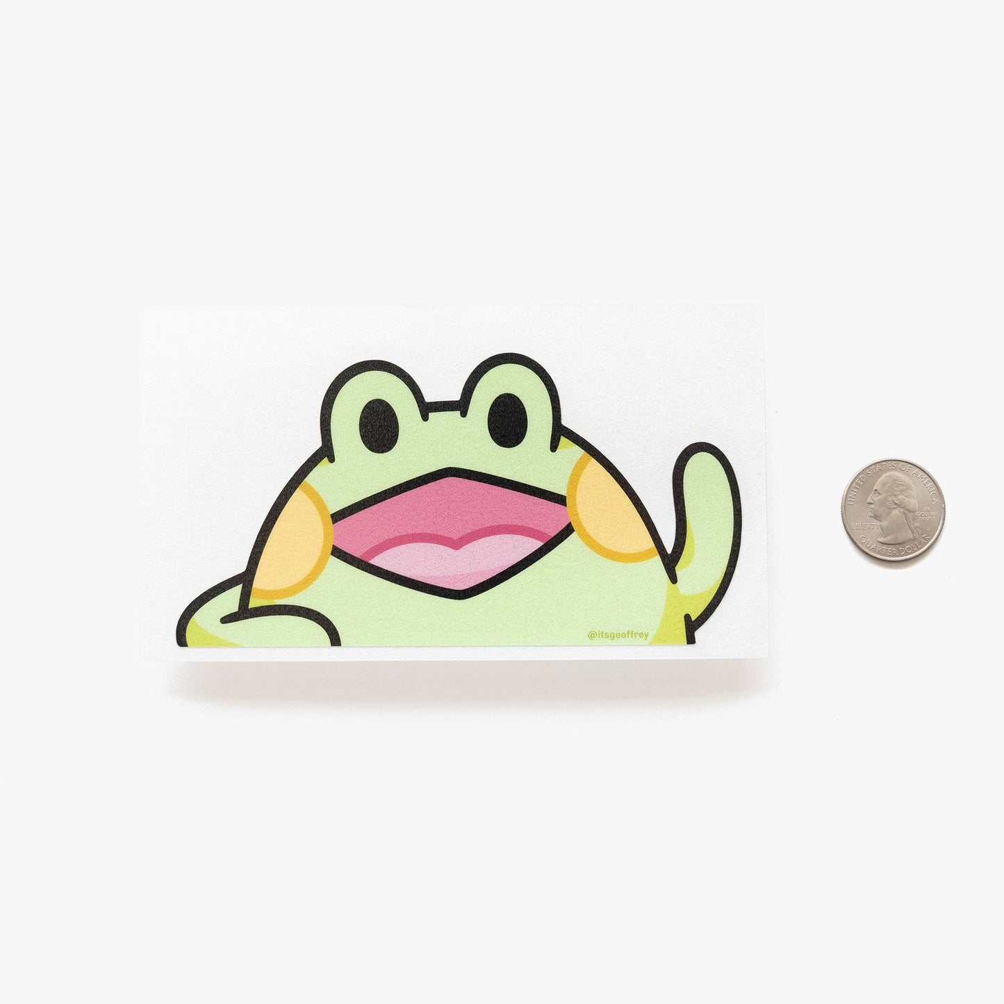 Bean the Frog Die Cut Vinyl Peeker Sticker (5.5")