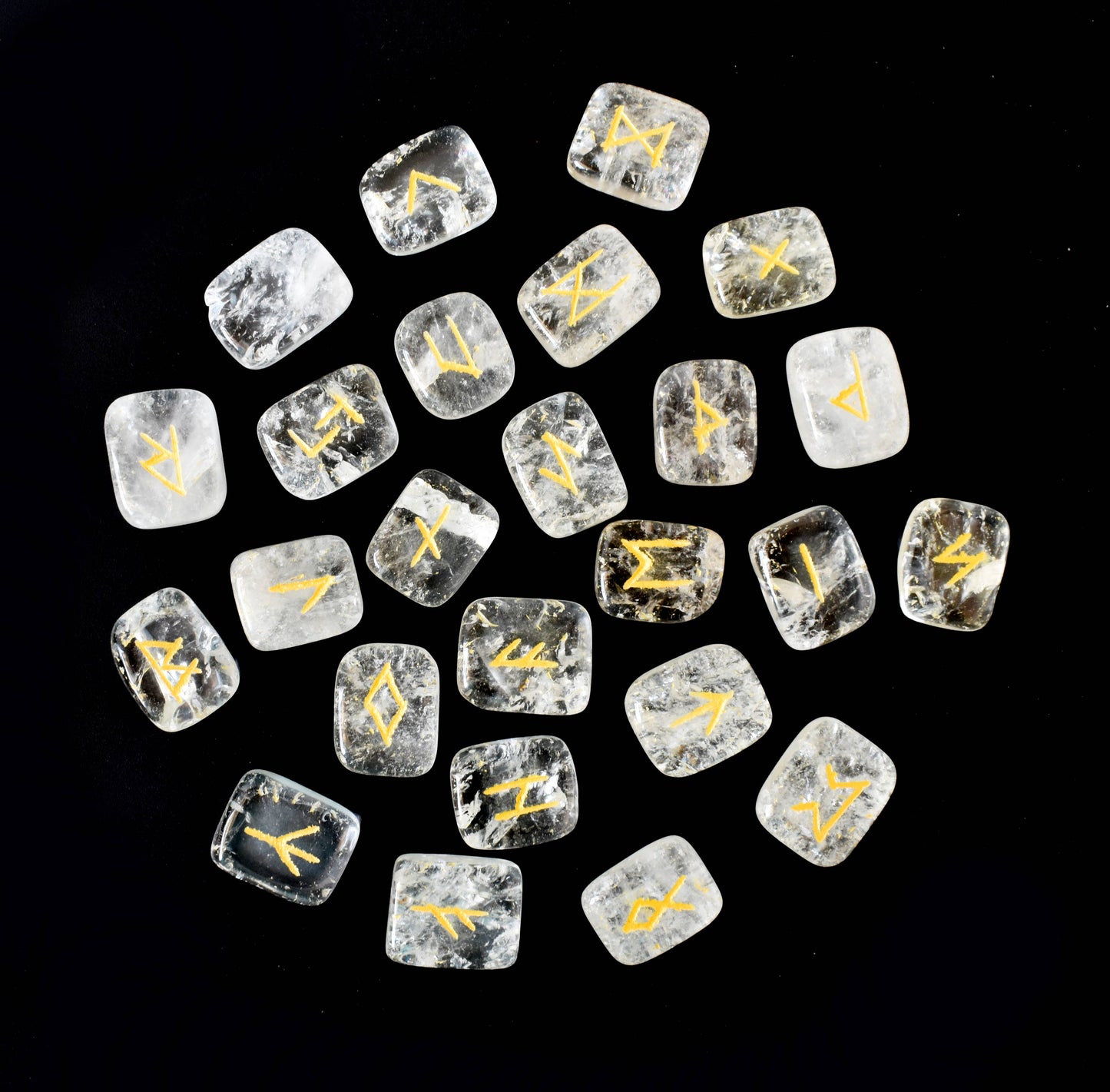 Futhark Rune Set| Clear Quartz | Rune Stones| Runic Crystals: Runes (SET 1)