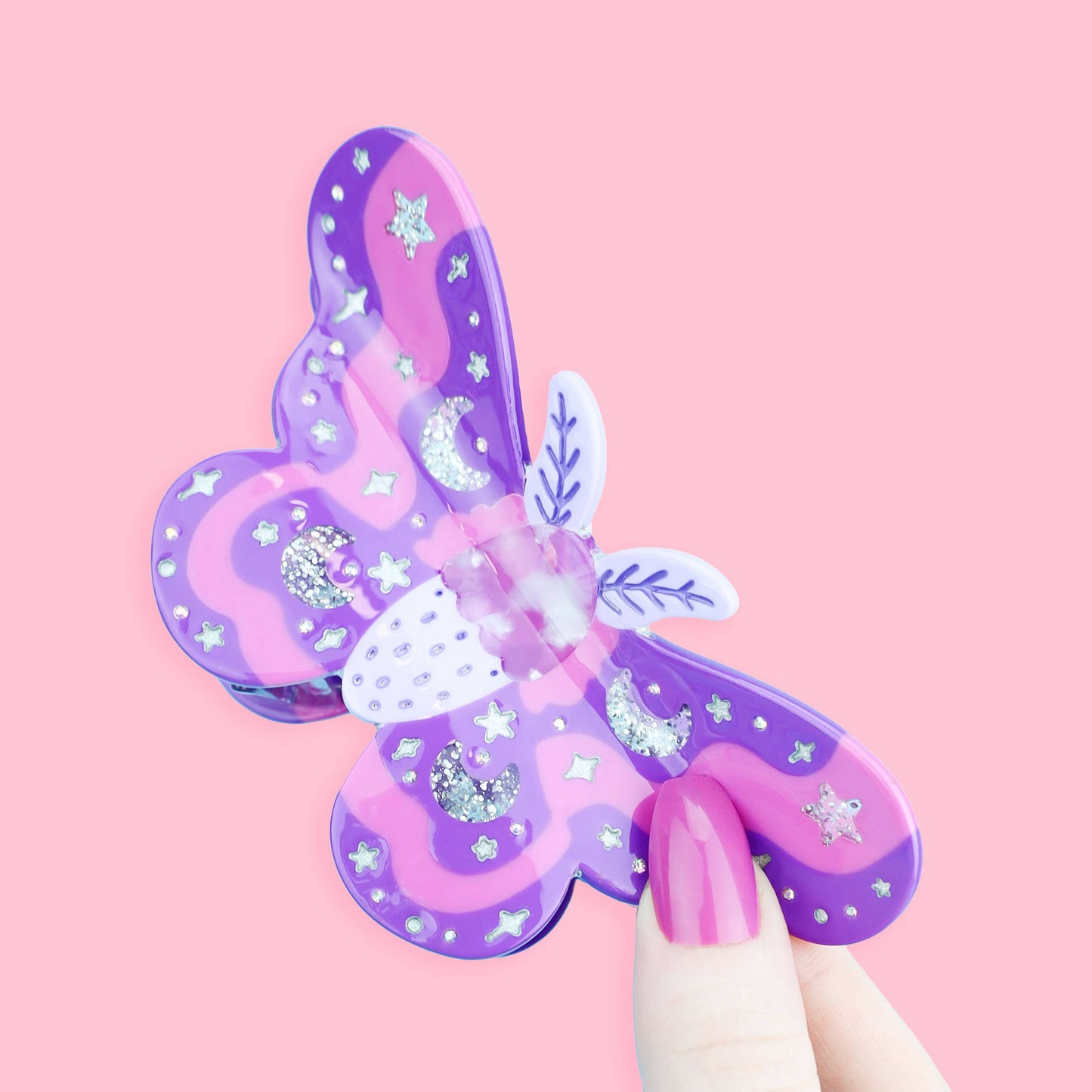 Pastel Moth, Hair Claw, Insect, Spooky, Magic, Hair Clip: Acetate