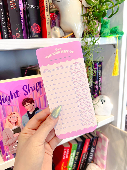 Book Rating Paper Bookmark: Pink