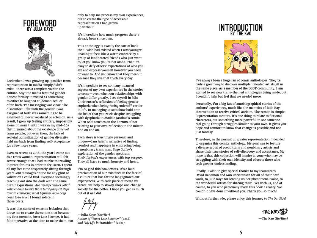 Out Side: Trans & Nonbinary Comics by: Paperback; 176 pages / English
