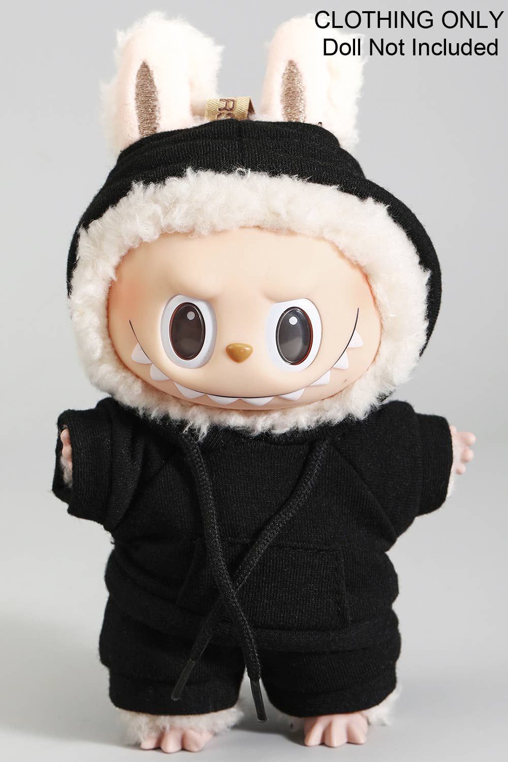 TWO PIECE HOODIE AND SHORTS LABUBU OUTFIT ONLY: Gray / 1 SIZE