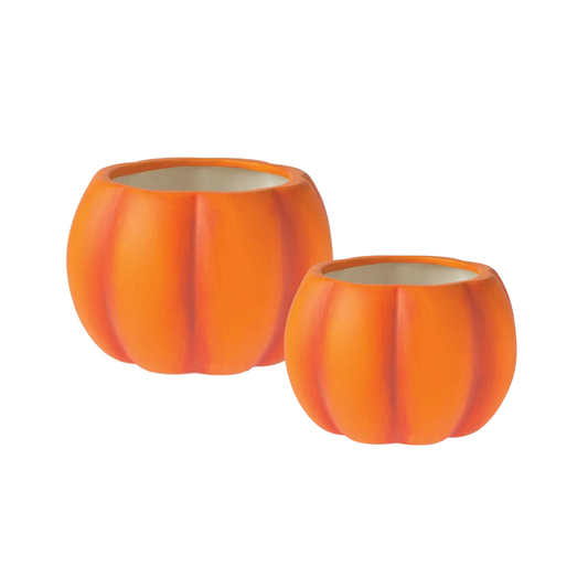 Matte Ceramic Pumpkin Planter - Orange: Small: 5.5"D 3.5"H
