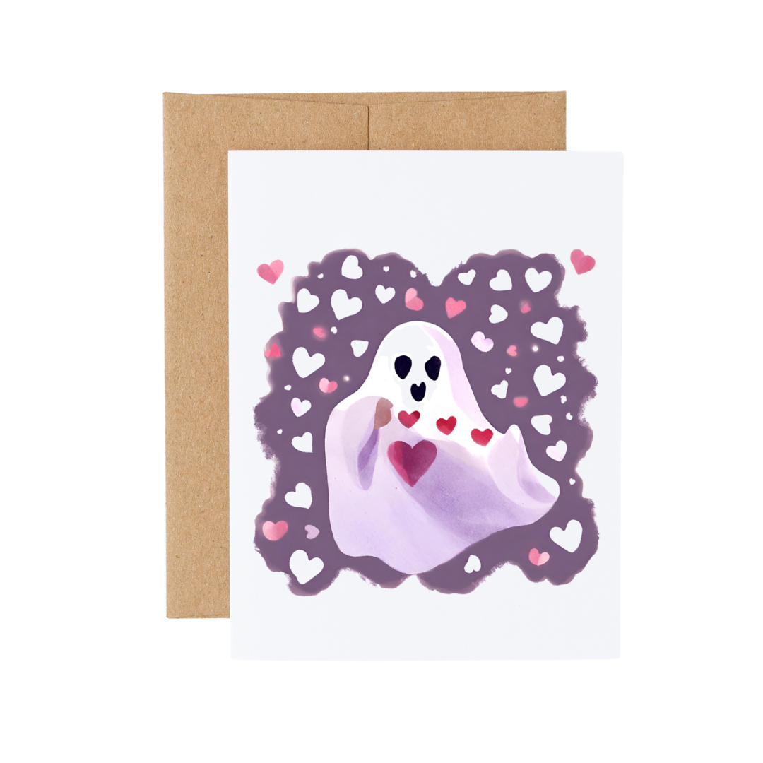 Cute Ghost Love Valentine’s Day Notecard Box Set : White