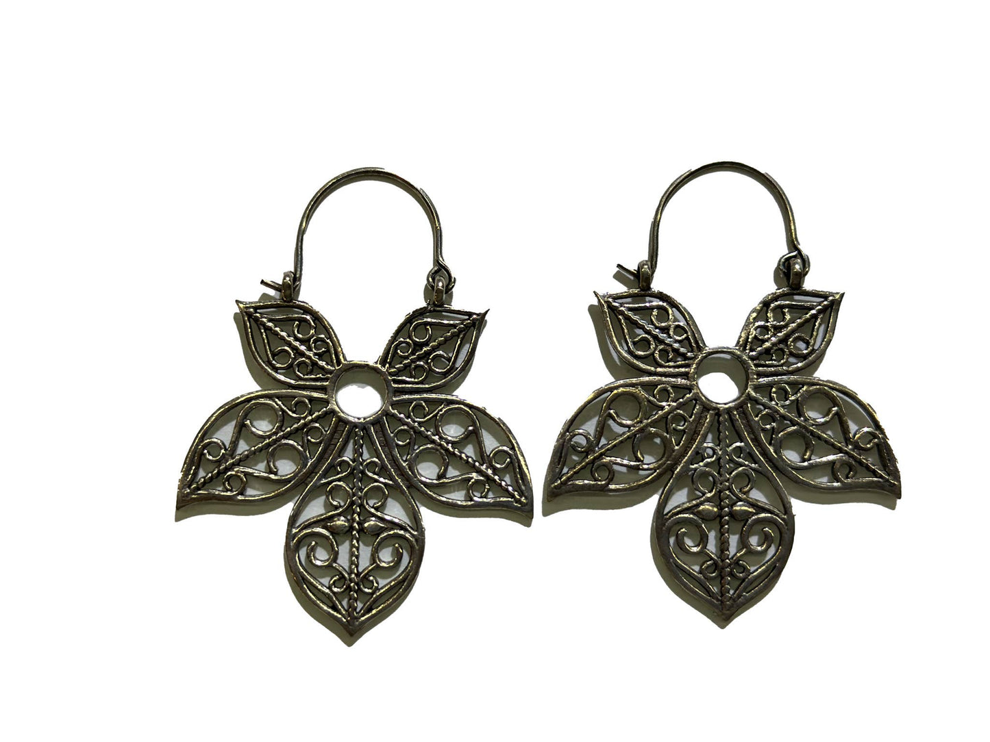 Swati Filigree Flower Earrings : Brass