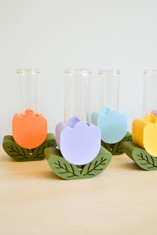 Single Color Stacking Tulip Plant Propagation Vase: Yellow Gold