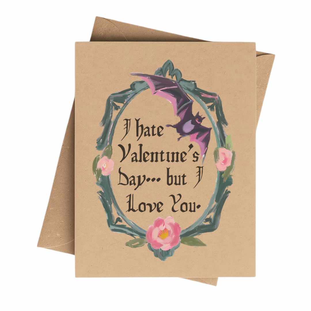 Sarcastic Anti-Valentine Card on Brown Kraft Paper