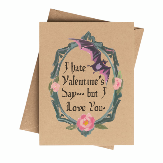 Sarcastic Anti-Valentine Card on Brown Kraft Paper