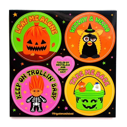 Spooky Nostalgia Halloween 80s 90s Vinyl Sticker Sheet