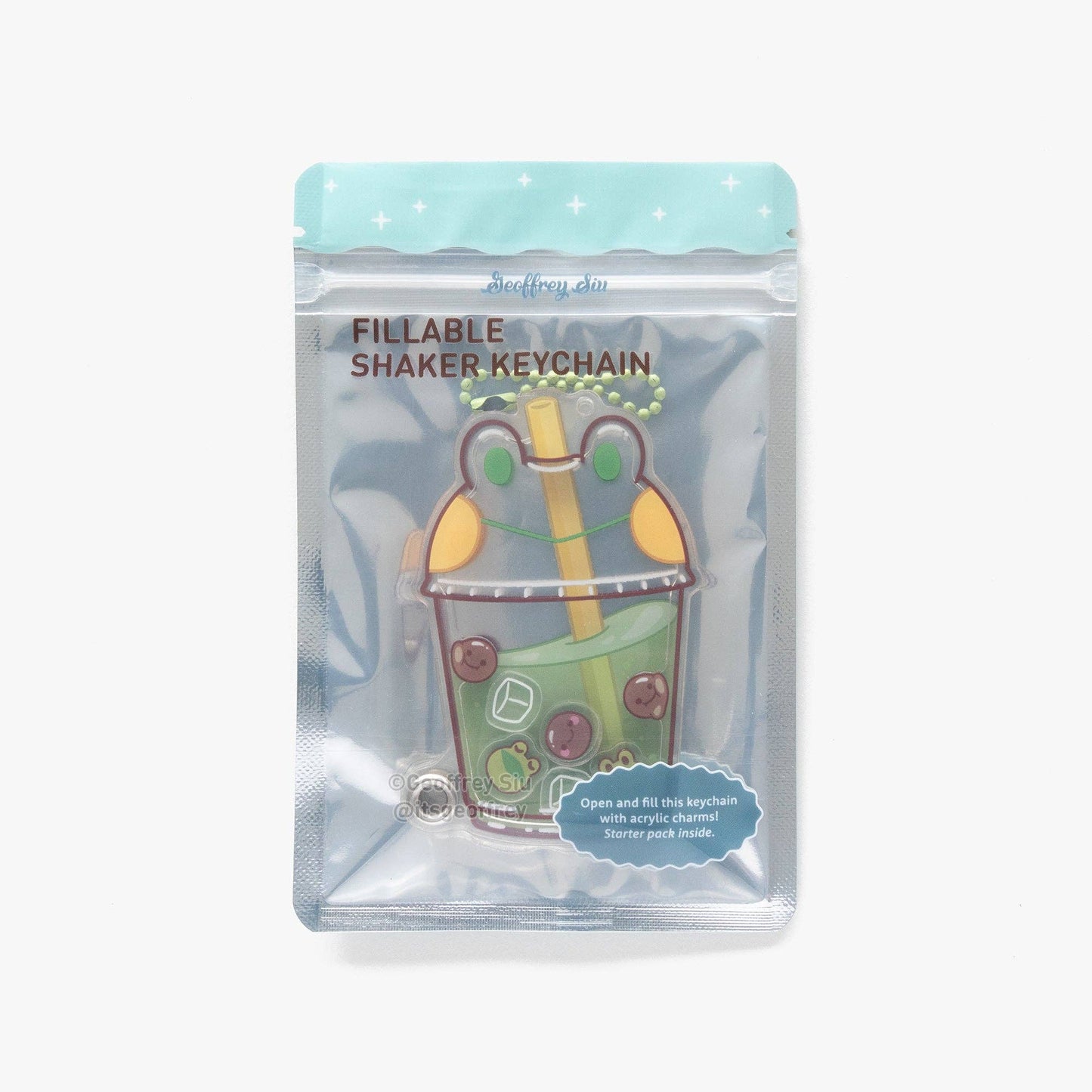 Matcha Latte Frog Fillable Shaker Keychain (3.375"): A-Grade