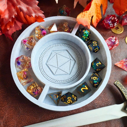 D20 Round DnD Dice Tray: No Dice