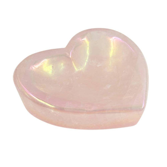 Shaped Crystals - Aura Rose Quartz Trinket Dish, Heart