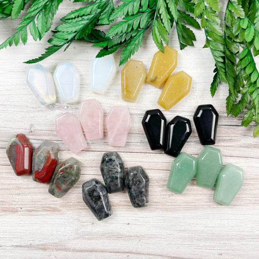 Mini Coffin Gemstone Pocket Stone: Obsidian