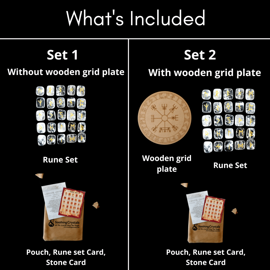 Futhark Rune Set| Clear Quartz | Rune Stones| Runic Crystals: Runes (SET 1)
