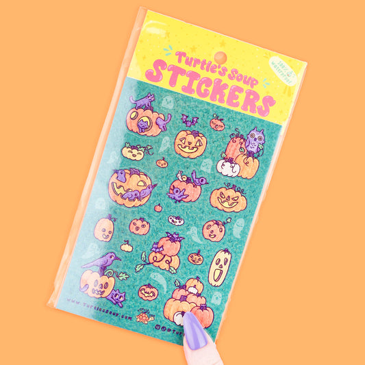 Spooky Pumpkins Halloween Vinyl Sticker Sheet