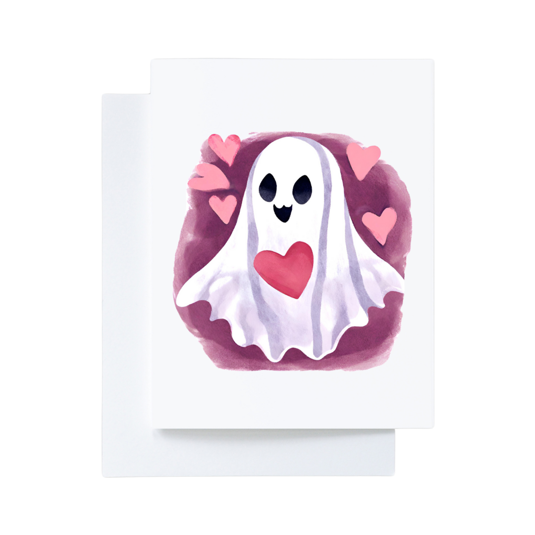 Cute Ghost Love Valentine’s Day Notecard Box Set : White
