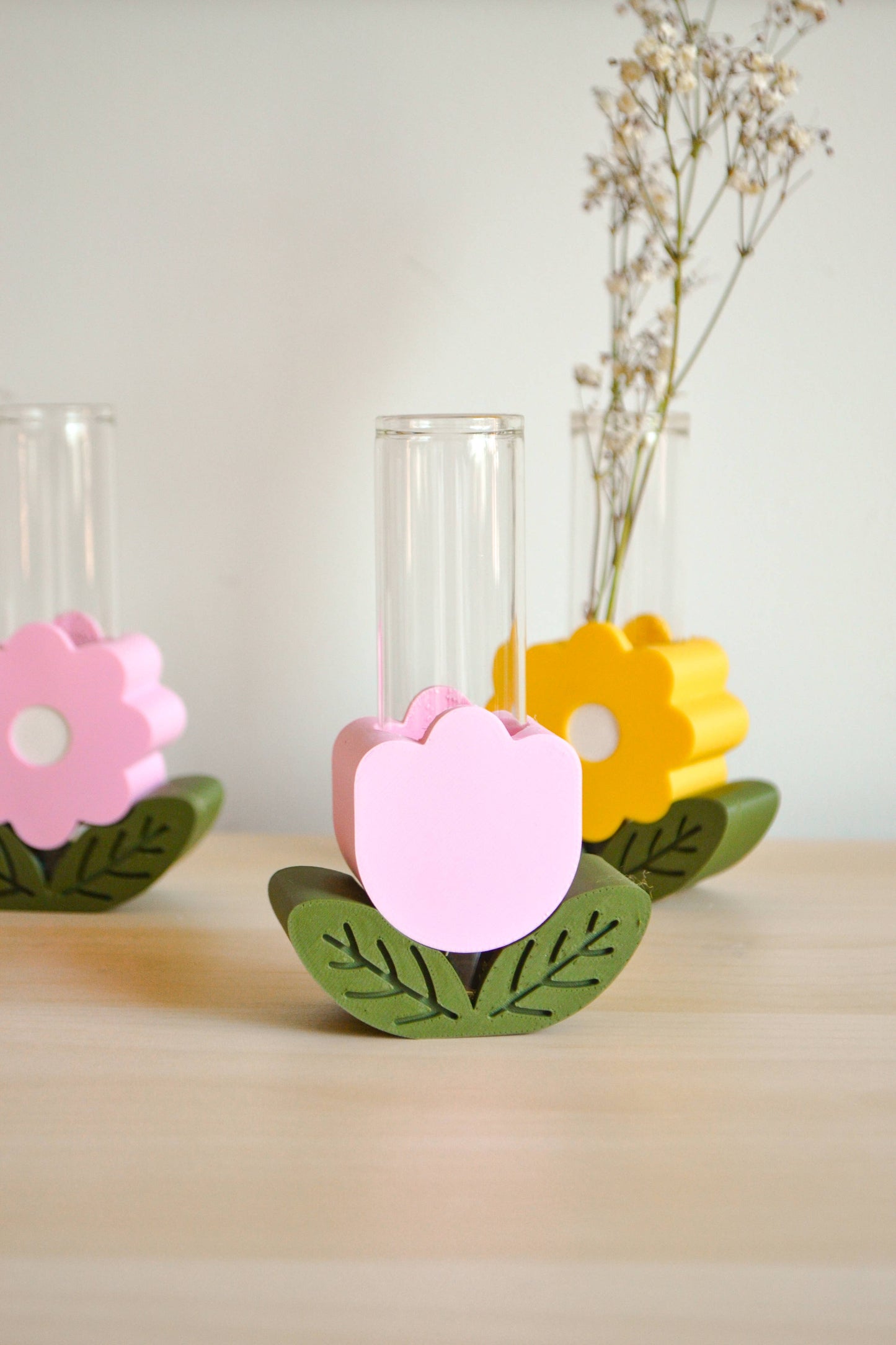 Single Color Stacking Tulip Plant Propagation Vase: Yellow Gold