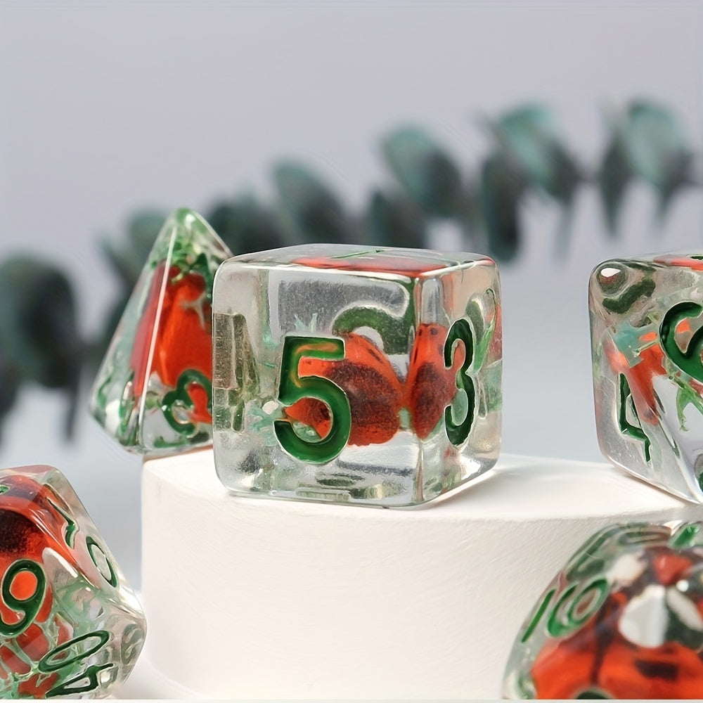 7pcs Cute Mushroom Resin Dice Set for RPGs