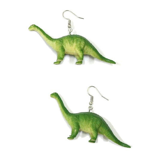 DINOSAUR STATEMENT EARRINGS: Green / ONE SIZE