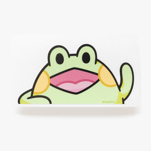 Bean the Frog Die Cut Vinyl Peeker Sticker (5.5")