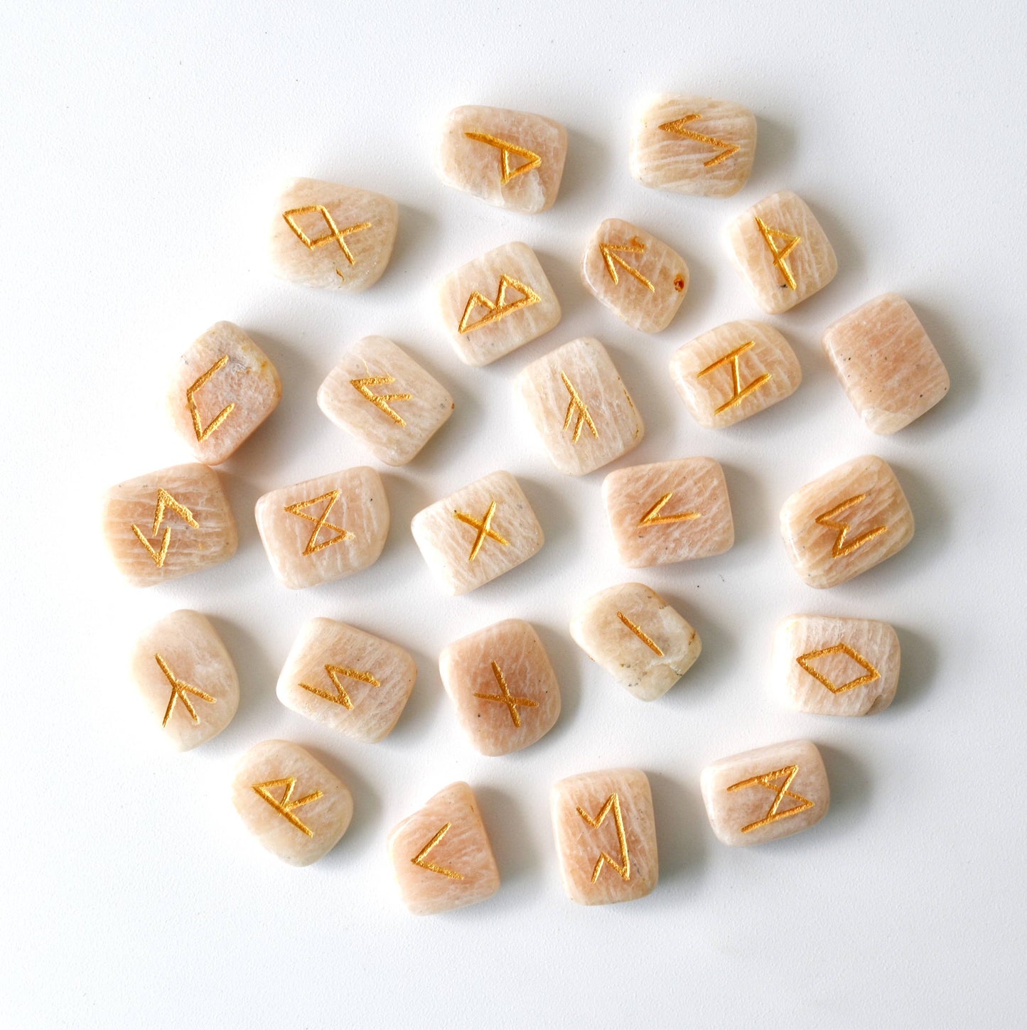 Futhark Rune Set | Moonstone | Rune Stones | Runic Crystals: Runes (SET 1)