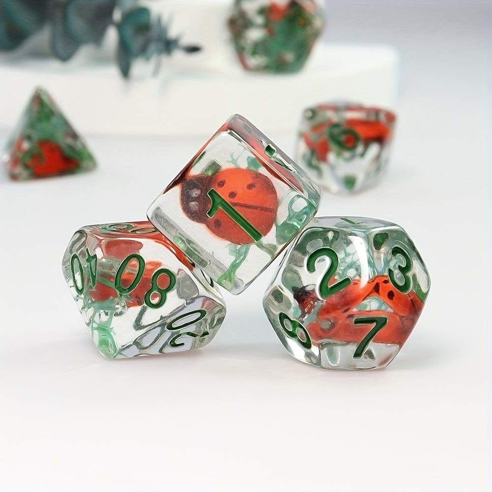 7pcs Cute Mushroom Resin Dice Set for RPGs