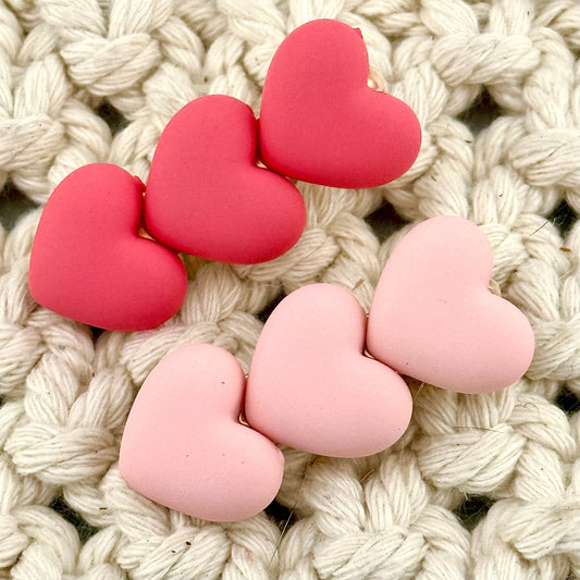 Pink Heart Barrettes | Hair Clips Cutecore: Hearts Only