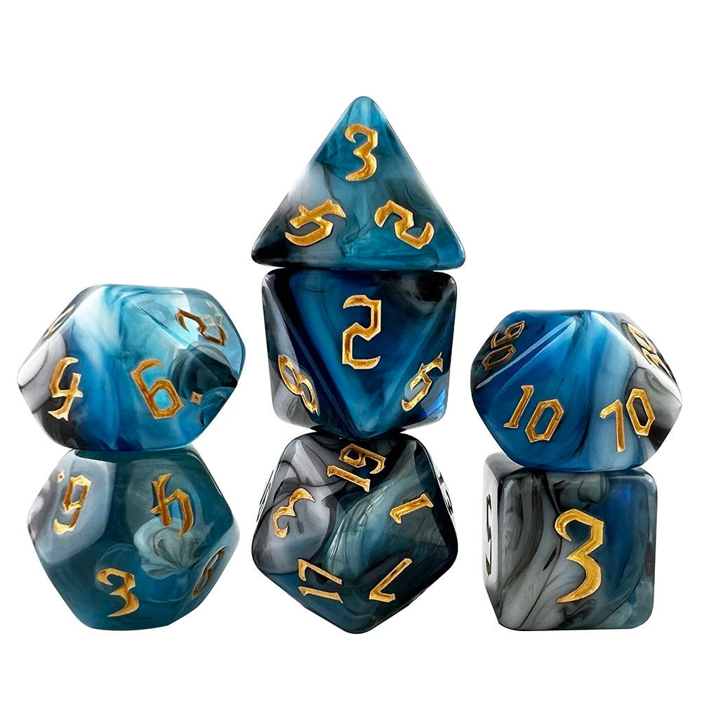 Polyhedral Multi-Color Game Dice 7pcs/set for D&D