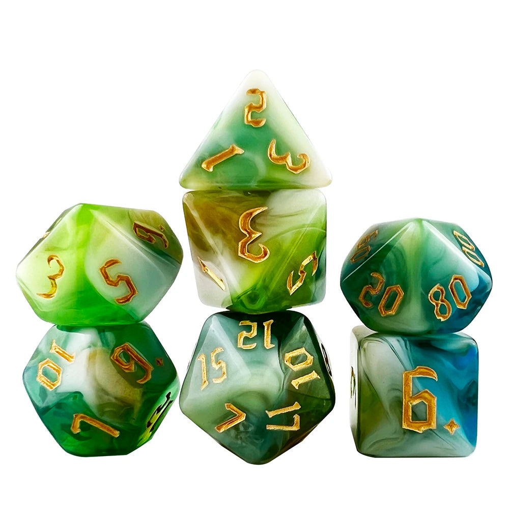 Polyhedral Multi-Color Game Dice 7pcs/set for D&D