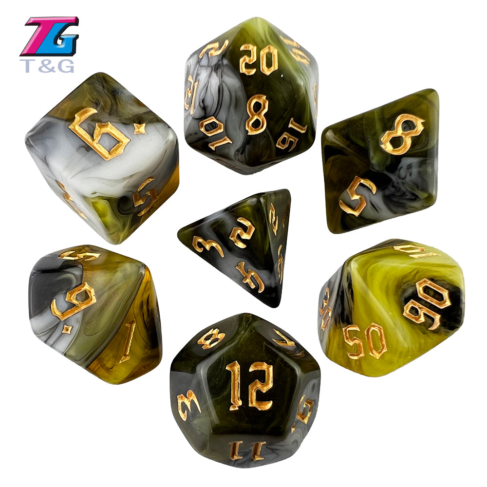 Polyhedral Multi-Color Game Dice 7pcs/set for D&D