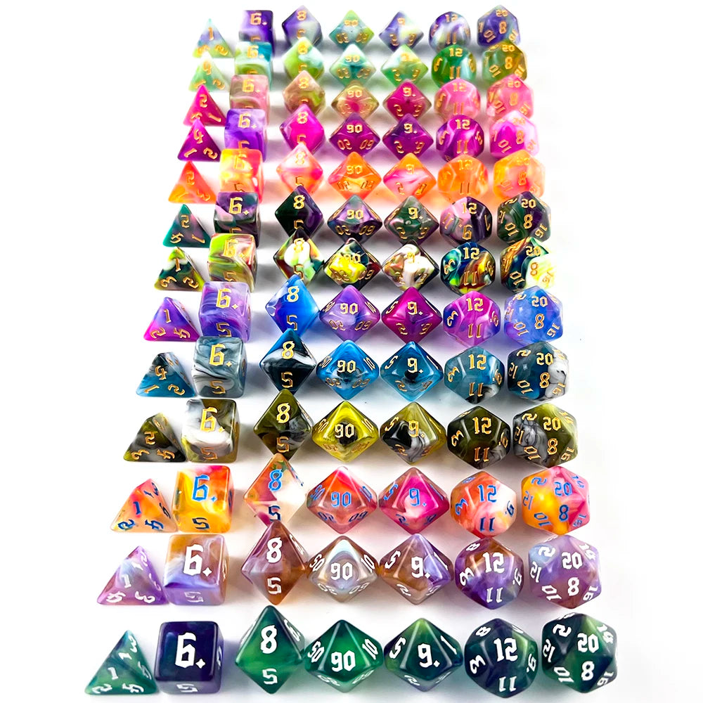 Polyhedral Multi-Color Game Dice 7pcs/set for D&D