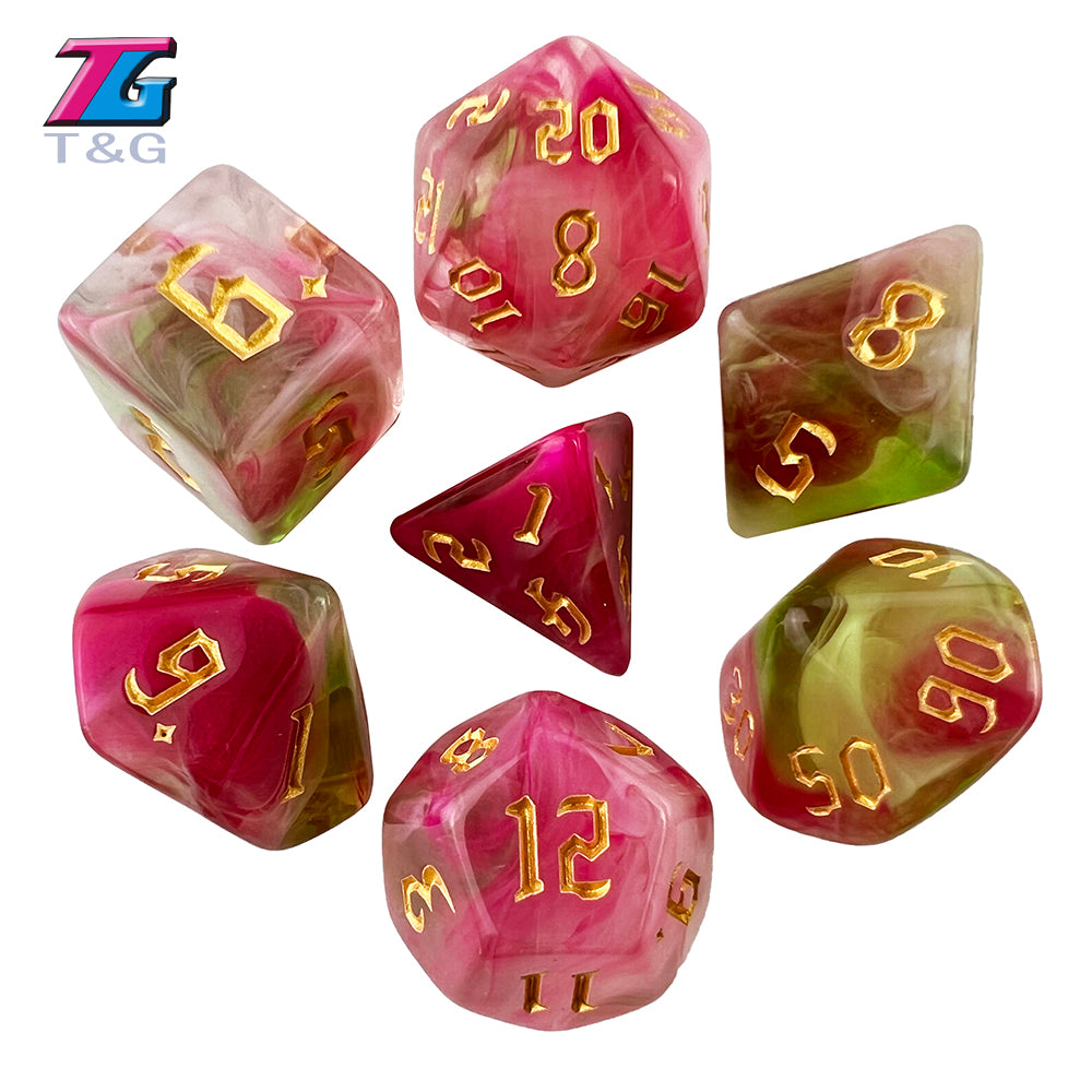 Polyhedral Multi-Color Game Dice 7pcs/set for D&D